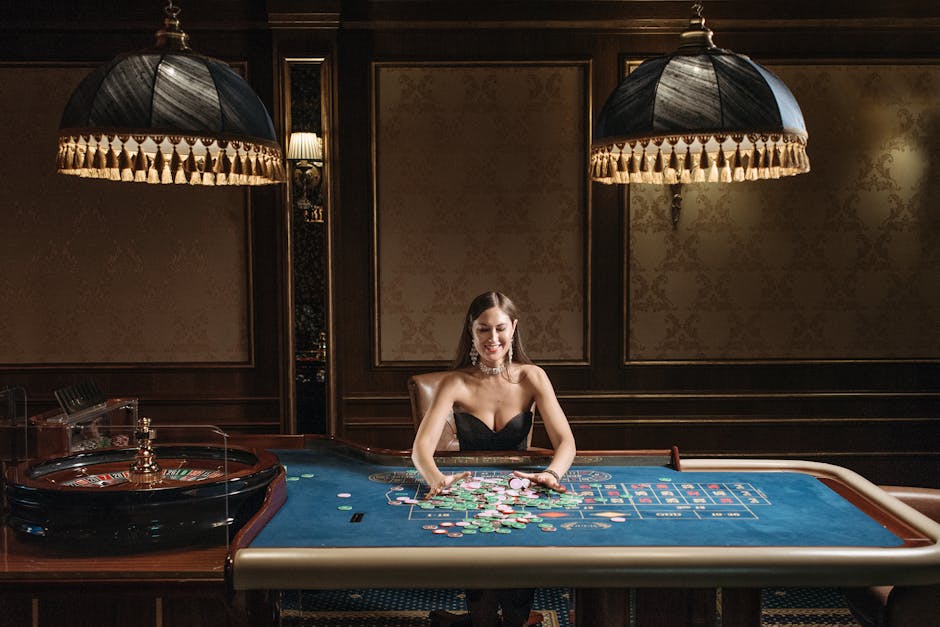 Elegant night gathering with professional dealers and gaming tables
