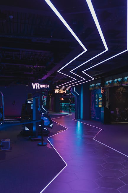 International entertainment showcase with various games and interactive experiences